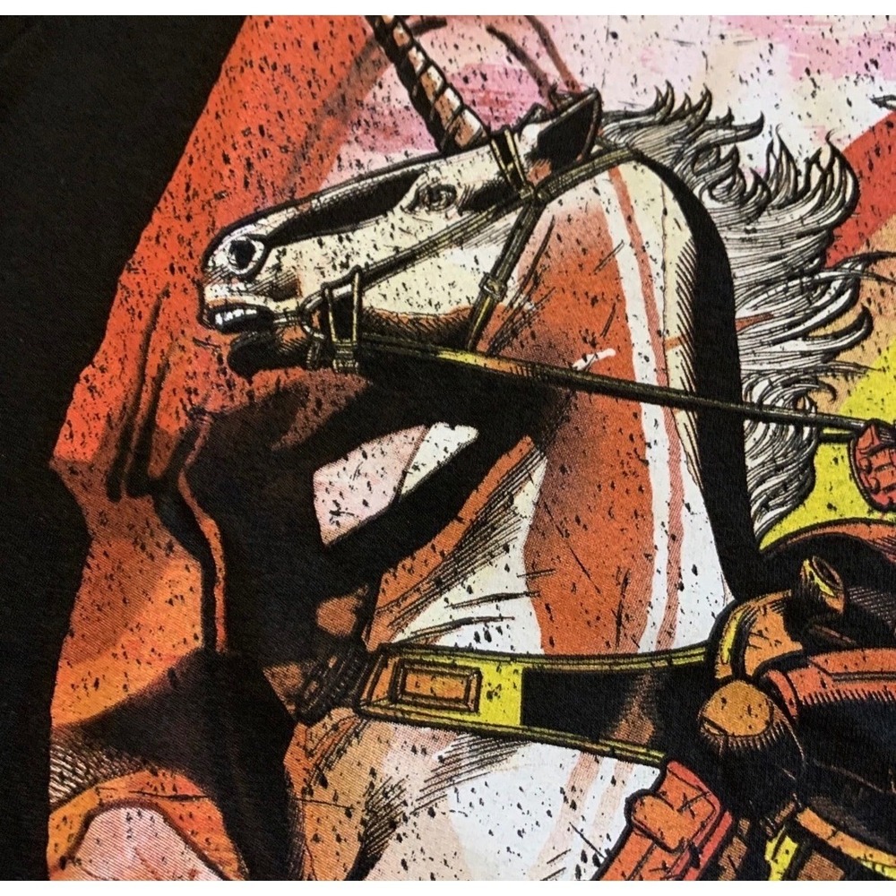 Marvel Deadpool Graphic Tee Mens M Medium Black‎ New Unicorn Rainbow Shirt - Picture 8 of 9